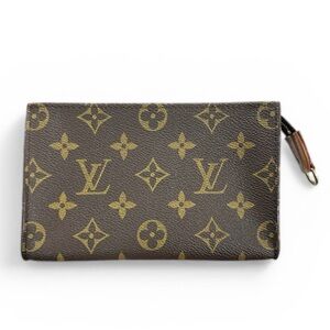 Louis Vuitton Monogram & Vachetta Leather Toiletry 15 Bucket Pouch Mini Bag